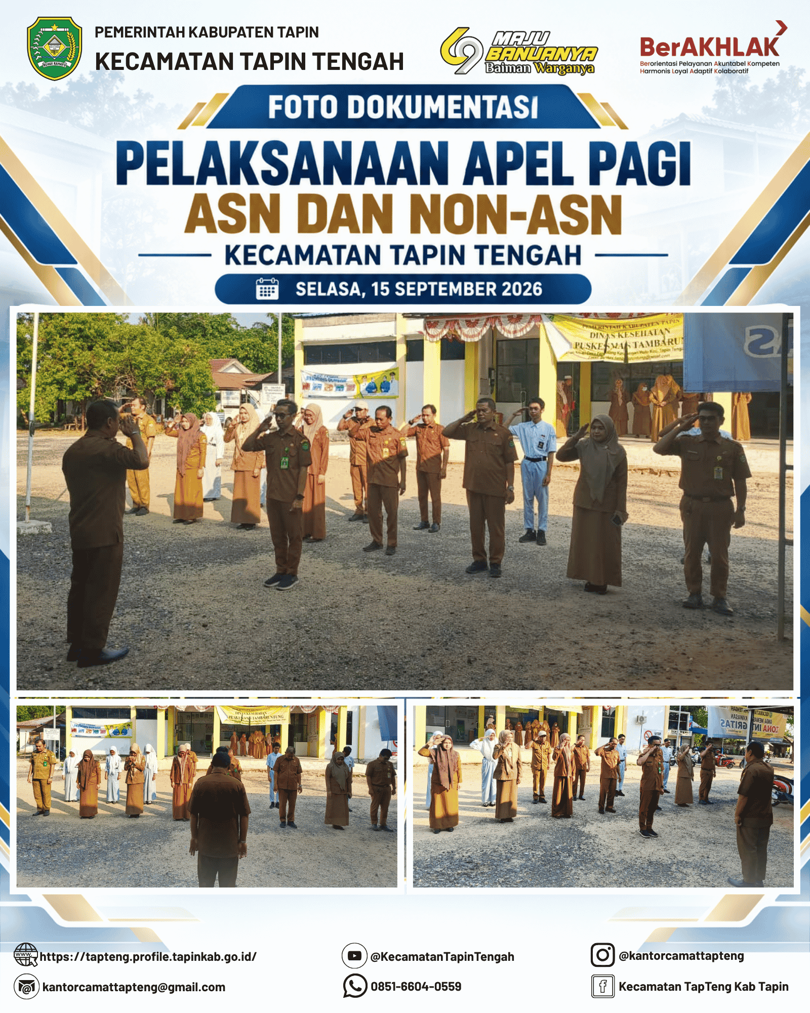Apel Pagi ASN dan Non-ASN Kecamatan Tapin Tengah, 15 September 2026