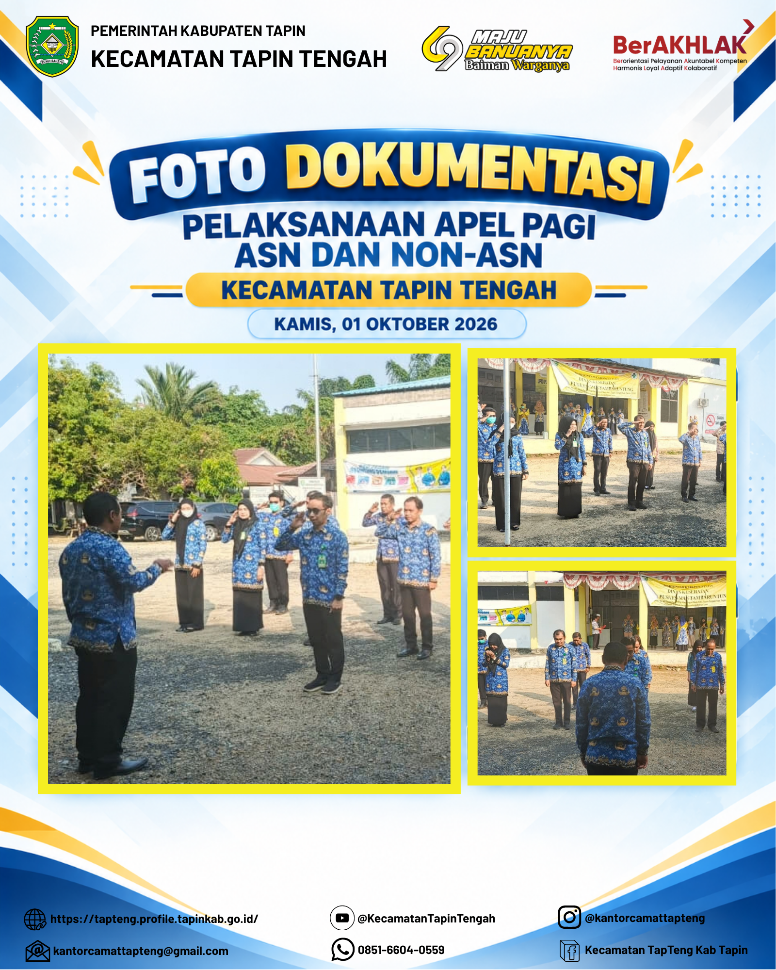 Apel Pagi ASN dan Non-ASN Kecamatan Tapin Tengah, 01 Oktober 2026