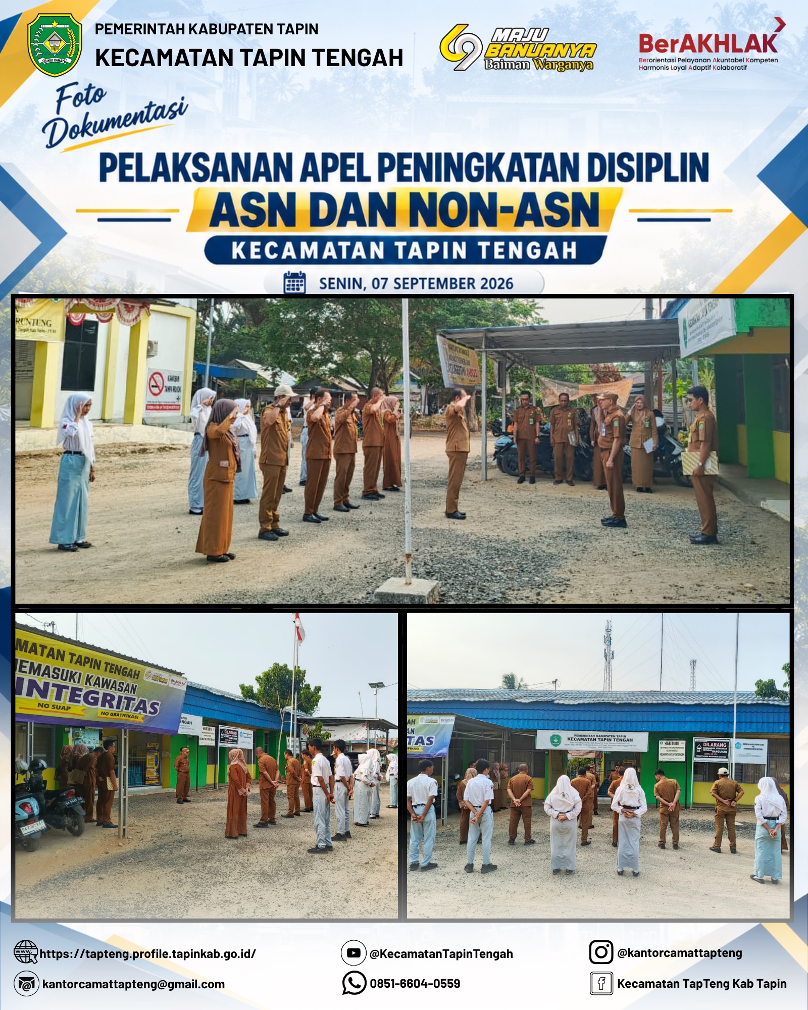 Apel Peningkatan Disiplin ASN dan Non-ASN Kecamatan Tapin Tengah